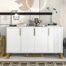 Load image into Gallery viewer, Modern Sideboard With Four Doors, Metal Handles & Legs And Adjustable Shelves Kitchen Cabinet
