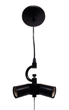 Load image into Gallery viewer, Black Bulb Three Light Metal Chandelier
