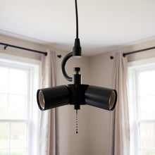 Load image into Gallery viewer, Black Bulb Three Light Metal Chandelier