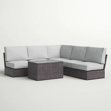 Load image into Gallery viewer, Modular 4 Person Outdoor Seating Group With Cushions - Espresso