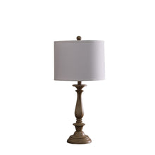 Load image into Gallery viewer, 28" Rustic Taupe Cream Candlestick Table Lamp With White Shade