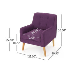 Load image into Gallery viewer, Modern Arm Chair With Tufted Back And Wooden Legs