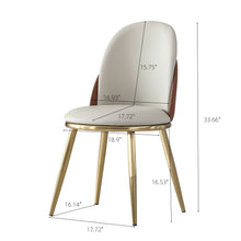 Load image into Gallery viewer, Modern Dining Chairs (Set of 2) With Gold Metal Legs - Beige