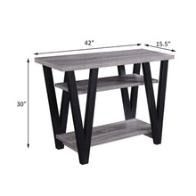 Load image into Gallery viewer, Rectangle Sofa Table With V Line Design - Gray