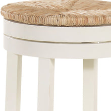 Load image into Gallery viewer, Solid Wood Swivel Backless Bar Height Chair With Footrest 30" - Beige and White