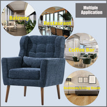 Load image into Gallery viewer, Modern Accent Chair, Arm Chairs For Living Room, Upholstered Mordern Armchair, Comfy Soft Padded Lounge Chair In Small Space, Bedroom, With Pillow, Solid Wood Leg
