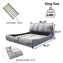 Load image into Gallery viewer, Luxury Upholstered Platform Bed With Oversized Padded Backrest And Solid Wood Frame