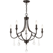 Load image into Gallery viewer, 27" Five-Light Dimmable Chandelier With Shades - Bronze