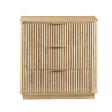 Load image into Gallery viewer, Ribbed Texture Three Drawer Dresser - Oak