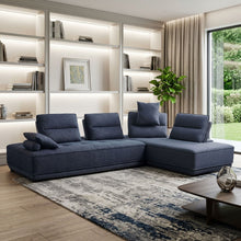 Load image into Gallery viewer, 100% Polyester Stationary L Shaped Two Piece Sofa Chaise - Blue