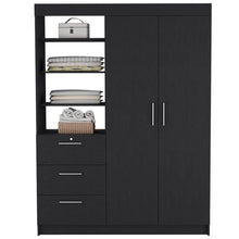 Load image into Gallery viewer, Wooden Three Drawer Dresser - Black