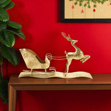 Load image into Gallery viewer, Deer Christmas Tabletop Sculpture (633860) - Gold