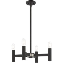 Load image into Gallery viewer, 19" Four Light Dimmable Chandelier With Shades - Black