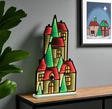 Load image into Gallery viewer, House Tabletop Sign With LED - Green / Red / White