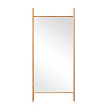 Load image into Gallery viewer, 71" Solid Wood Ladder Leaning Framed Full Length Mirror - Natural