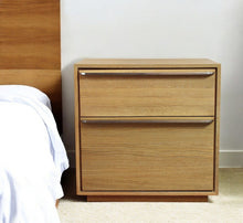 Load image into Gallery viewer, 28" Solid And Manufactured Wood Two Drawer Nightstand - Natural