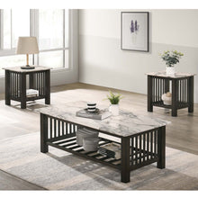 Load image into Gallery viewer, 3 Piece Occasional Table Set, 1 Coffee Table And 2 End Tables, Open Storage Design - Walnut