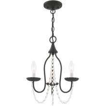 Load image into Gallery viewer, 17" Three Light Dimmable Chandelier With Shades - Black