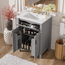 Load image into Gallery viewer, Bathroom Vanity With Ceramic Sink, Soft Close Doors, Flip Drawer, Double Layer Door Shelves