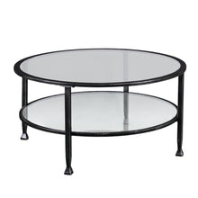 Load image into Gallery viewer, Glass Metal Round Coffee Table - Black