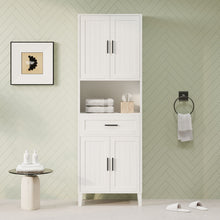 Load image into Gallery viewer, Freestanding Tall Bathroom Cabinet With Soft Close Doors And Adjustable Shelves