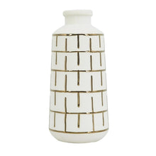 Load image into Gallery viewer, Geometric Cylindrical Table Vase - Ivory / Ivory