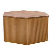Load image into Gallery viewer, Hexagon Coffee Table With Fluted Design - Natural