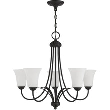Load image into Gallery viewer, 22" Five Light Dimmable Chandelier With Shades - Black