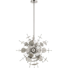 Load image into Gallery viewer, 32" Six Light Dimmable Chandelier With Shades - Silver