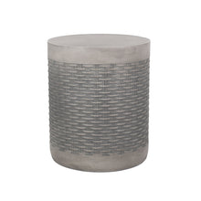 Load image into Gallery viewer, Outdoor Lightweight End Table Round Concrete Outdoor Side Table - Natural
