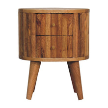 Load image into Gallery viewer, 18" Solid Wood Oval Two Drawer Nightstand - Natural