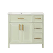 Load image into Gallery viewer, 36" Bathroom Vanity With Sink, 2 Doors, 3 Drawers, Rectangular - White