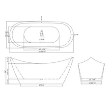 Load image into Gallery viewer, Glossy Freestanding Bathtub, Double Slipper Design, Deep Soaking Comfort
