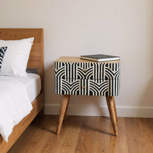 Load image into Gallery viewer, 23" Solid Wood Geometric Bone Inlay Two Drawer Nightstand - Black