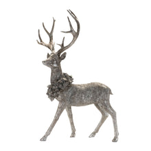 Load image into Gallery viewer, Poly Deer Christmas Figurine (Set of 2) - Silver / Black