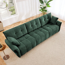 Load image into Gallery viewer, Elegant 3 Seater Sofa Set & Pillows Frame, High Rebound Cushions - Textured Green