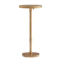 Load image into Gallery viewer, Morven - Adjustable Height Accent Table With Round Metal Top And Pedestal Base - Antique Brass