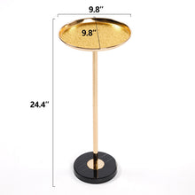 Load image into Gallery viewer, Adjustable Pedestal Side Table For Living Room - Gold / Black