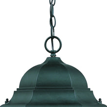 Load image into Gallery viewer, Three Light Domed Glass Lantern Hanging Light - Matte Black / Hunter Green