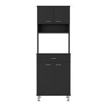 Load image into Gallery viewer, Wood Four Door Pantry Or Storage Closet - Black
