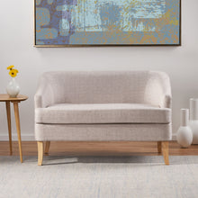 Load image into Gallery viewer, Mid Century Modern Loveseat With Polyester Upholstery And Birch Wood Frame - Beige