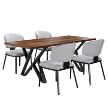 Load image into Gallery viewer, 5 Pieces Modern Faux Leather And Metal Dining Set