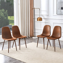 Load image into Gallery viewer, (Set of 4) Backrest AndTransfer Legs Chairs Adding A Touch Of Elegance To Minimalist And Scandinavian Style Homes - Walnut