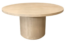 Load image into Gallery viewer, 60" Rounded Solid Wood Pedestal Base Dining Table - Brown / Natural