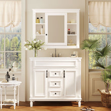 Load image into Gallery viewer, Bathroom Vanity With Top Sink, Mirror Cabinet, 2 Soft Closing Doors & 2 Drawers