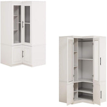 Load image into Gallery viewer, 71" Wood Four Door Corner Combo Dresser - White
