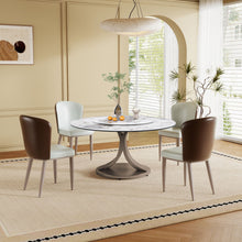 Load image into Gallery viewer, Modern Round Dining Table With 360° Rotating Lazy Susan Scratch & Chairs