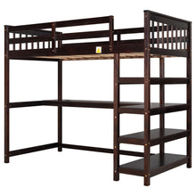 Load image into Gallery viewer, Loft Bed With Storage Shelves And Under Bed Desk