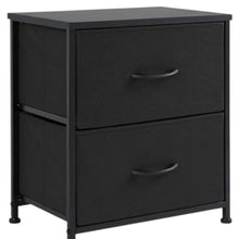 Load image into Gallery viewer, Fabric Metal And Wood Two Drawer Dresser - Black