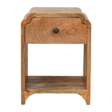 Load image into Gallery viewer, 16" Solid Wood One Drawer Scallop Edge Nightstand - Oak